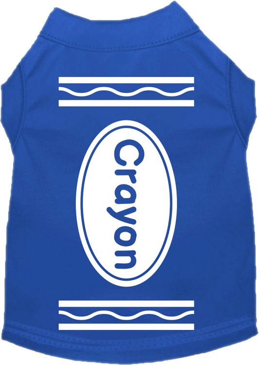 Crayon Costume Screen Print Dog Shirt Blue Size LG